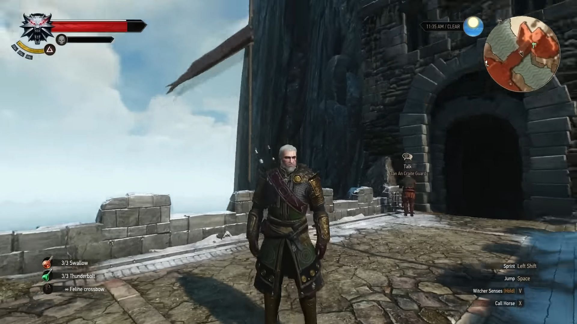 Geralt&#039;s Skellige armor makes him look battle-ready (Image via CD Projekt Red || YouTube/xLetalis)