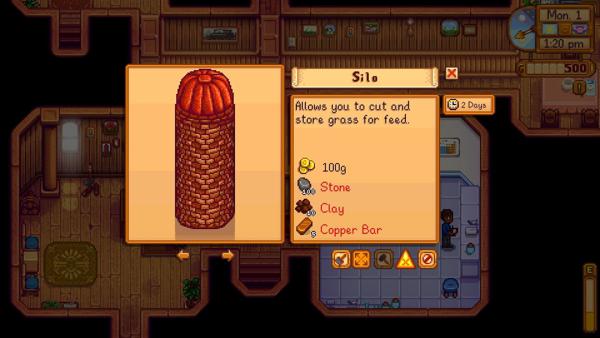 You can purchase a silo for 100g (Image via ConcernedApe)