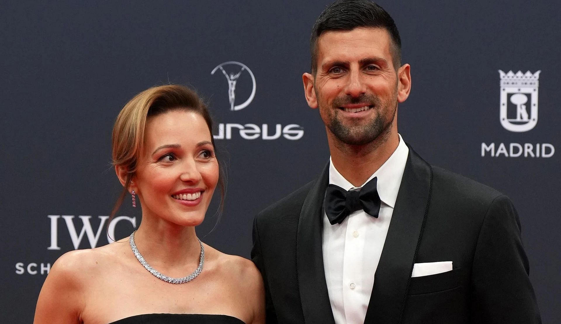 Novak Djokovic with his wife Jelena