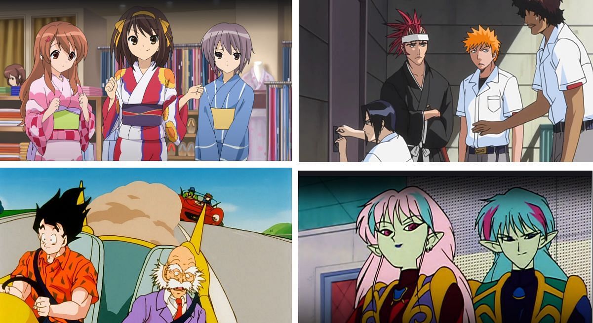 Several anime that anime fans know have filler (Image via Kyoto Animation, Studio Pierrot, and Toei Animation)
