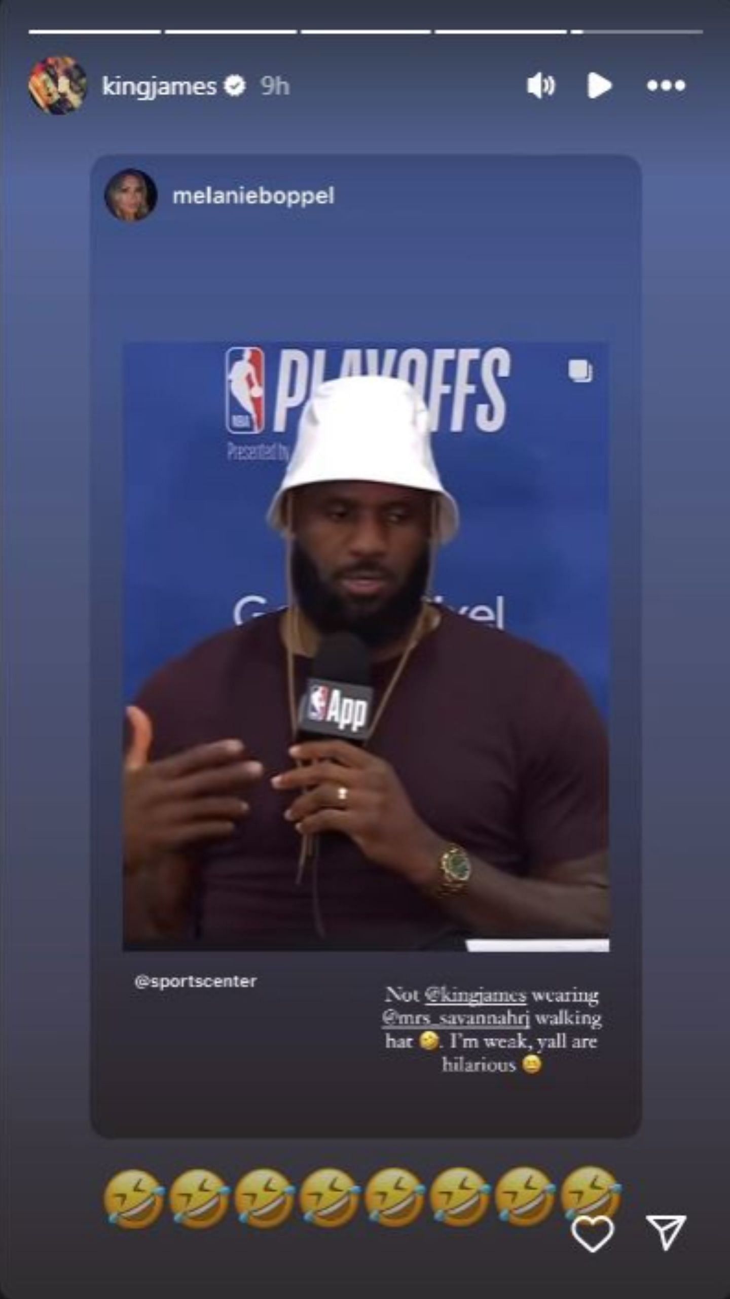 LeBron James shared this on his Instagram stories.