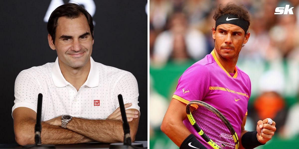 Roger Federer (L) and Rafael Nadal (R)