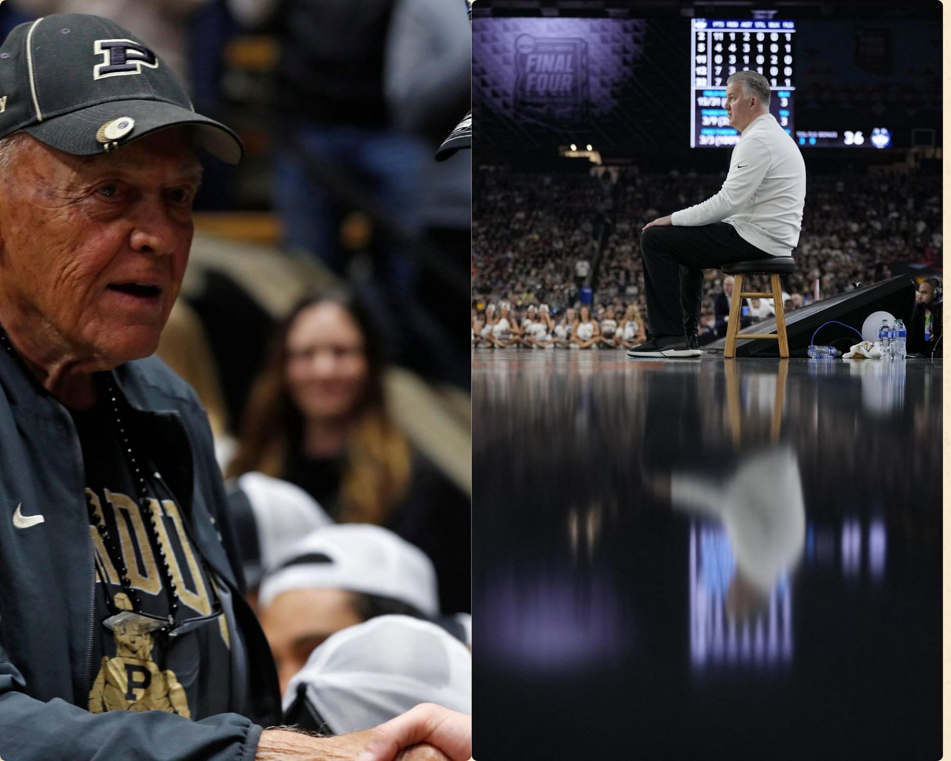 Former Purdue basketball coach, Gene Keady and present Purdue basketball coach Matt Painter