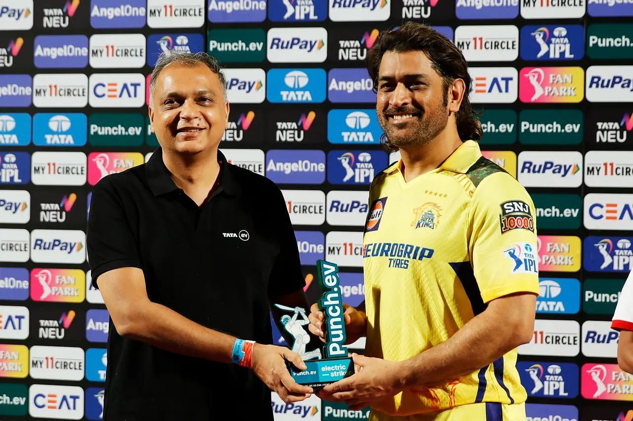 MS Dhoni won his first award of IPL 2024 (Image: IPLT20.com)