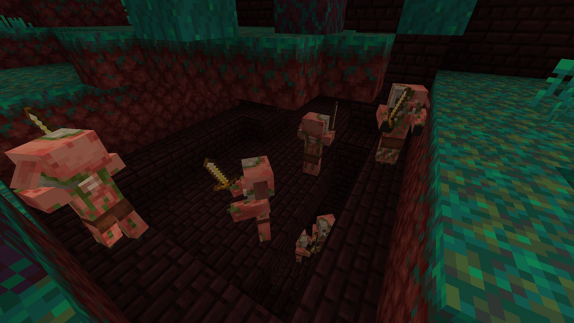 Zombie piglins are one of, if not the, most useful Bedrock mob to farm (Image via Mojang)