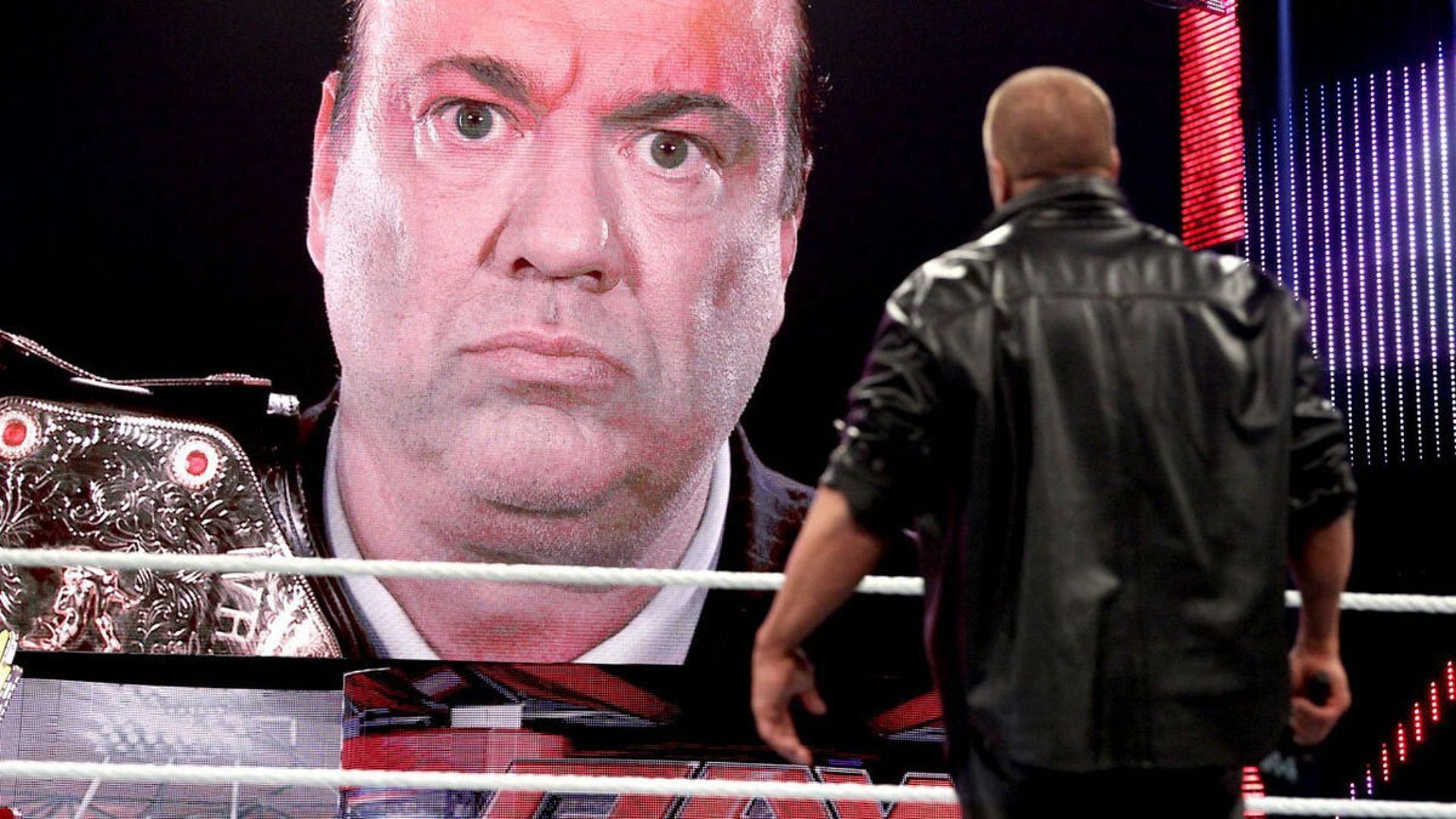 Paul Heyman and Triple H during a RAW segment.