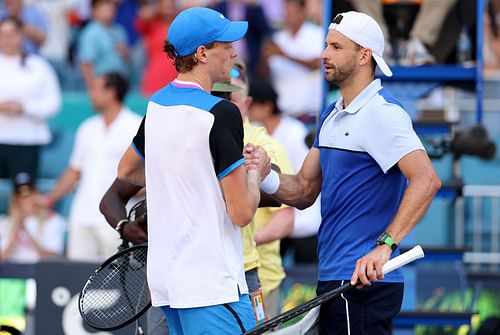 Jannik Sinner (left) and Grigor Dimitrov