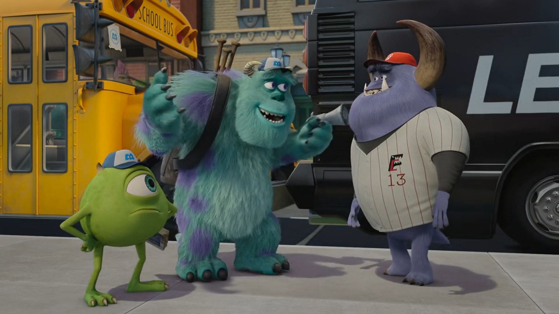 Mike, Sully, and Johnny, before the game (Image via Disney Now)