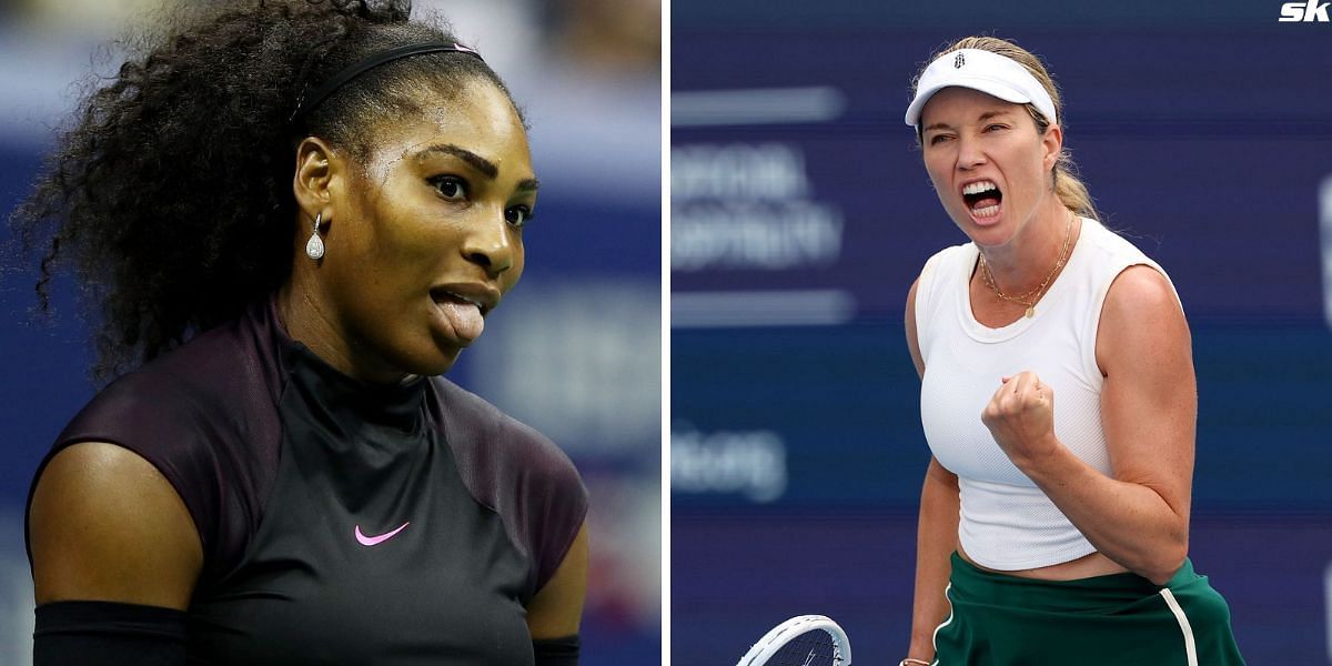 Danielle Collins reacts on becoming the odest player to win 15 straight WTA matches since Serena Williams
