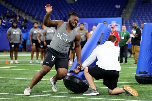 Jordan Jefferson during the 2024 NFL Combine