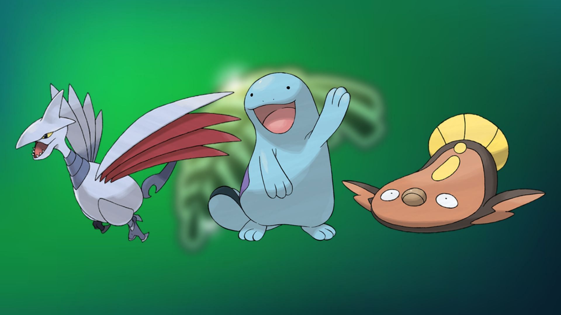 Skarmory, Shadow Quagsire, and Unova Stunfisk (Image via TPC)