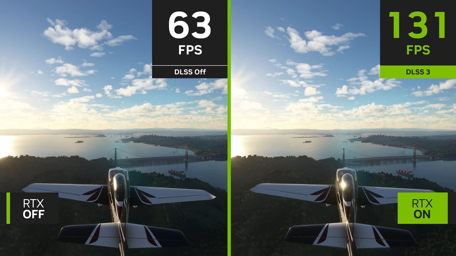 Microsoft Flight Simulator delivering 120+ FPS with frame generation (Image via NVIDIA)