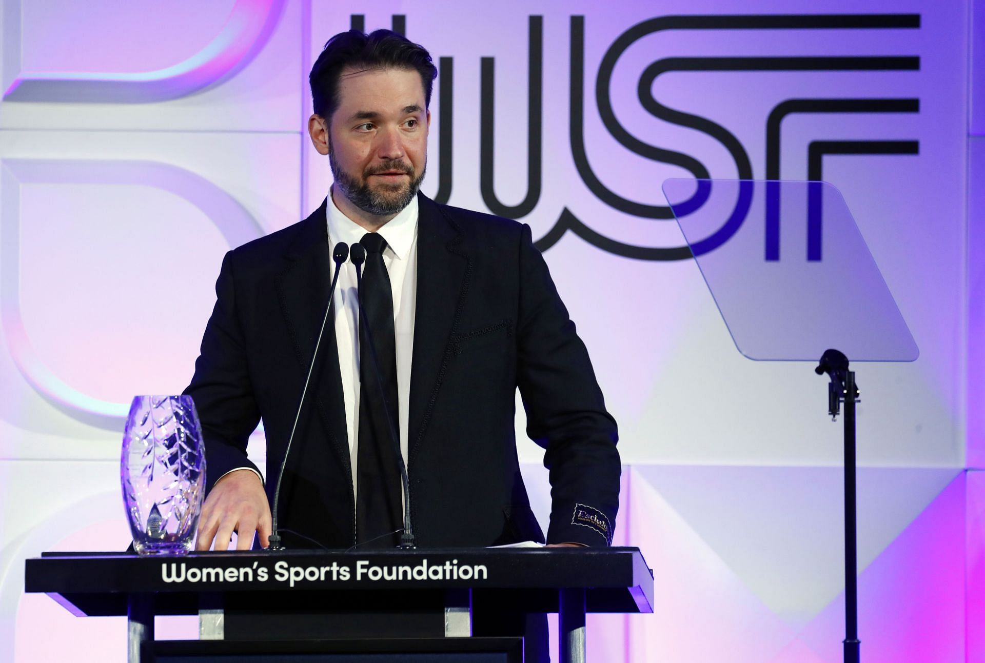 Serena Williams&#039; husband Alexis Ohanian speaking at the Women&#039;s Sports Foundation&#039;s Annual Gala