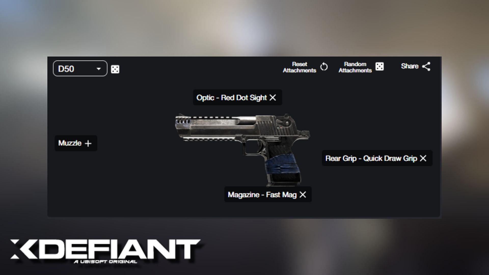Best D50 XDefiant Loadout (Image via Ubisoft and XDLoadout.pro)