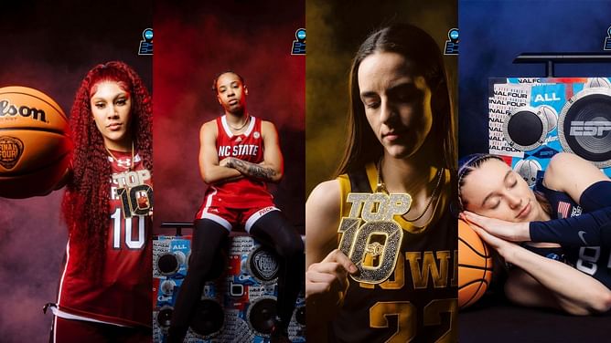 IN PHOTOS: Final four NCAAW stars hype up March Madness mood with ESPN photoshoot ft. Caitlin Clark