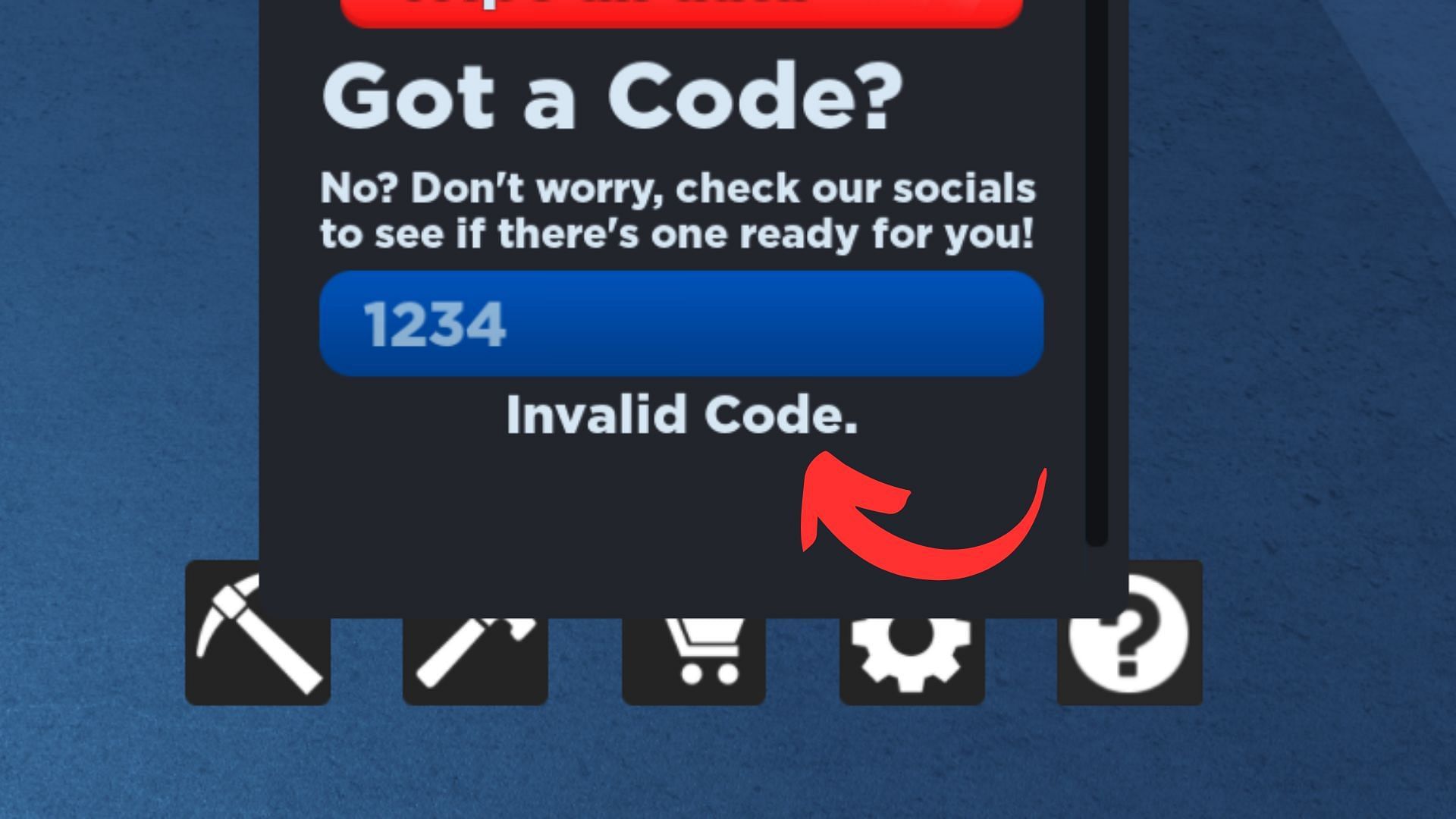 Factory Simulator invalid code issue (Image via Roblox)