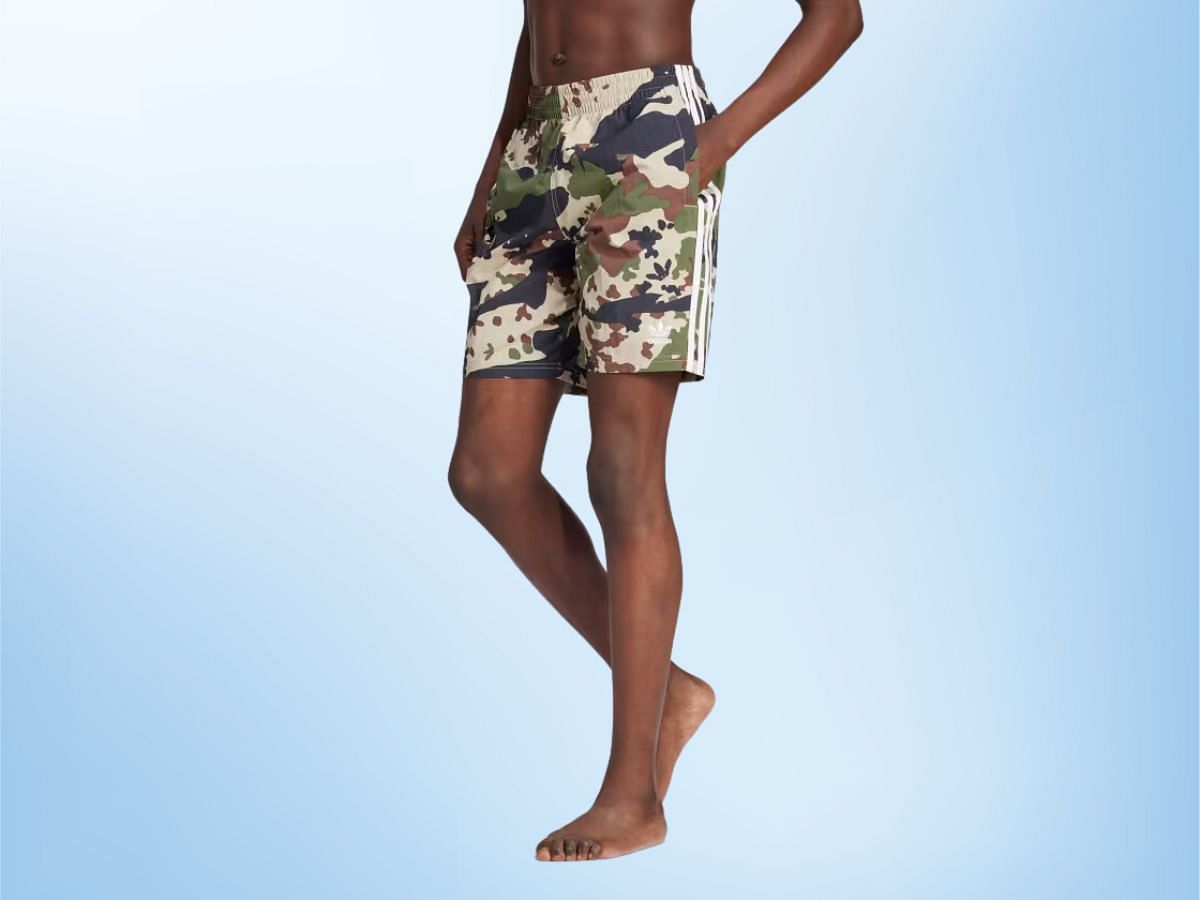 Camo allover print swim shorts (Image via Adidas)