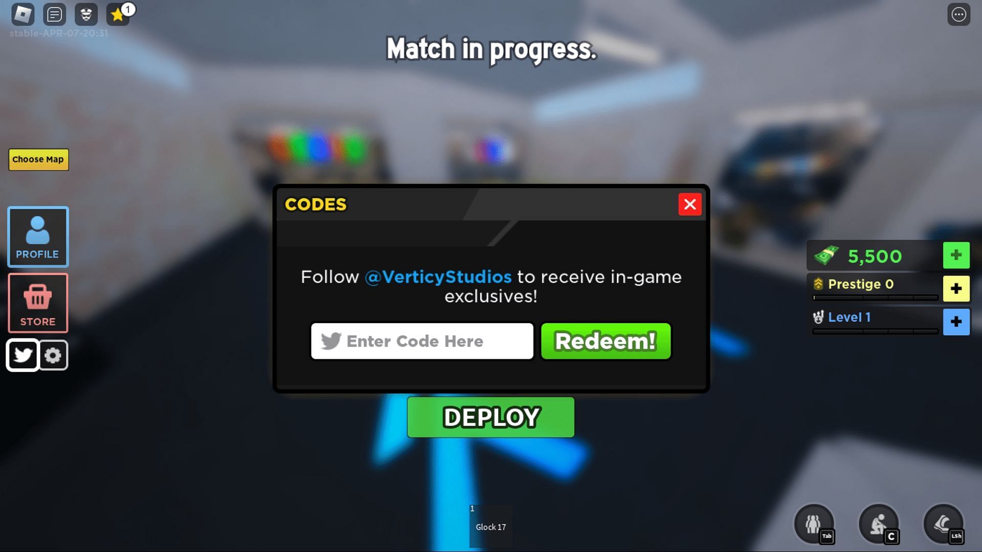 Redeem codes in Special Forces Simulator easily. (Image via Roblox)