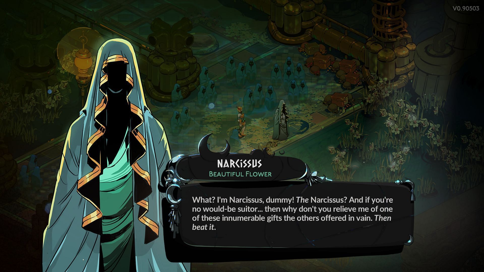 Meeting Narcissus can help you progress the game quicker (Image via Supergiant Games)