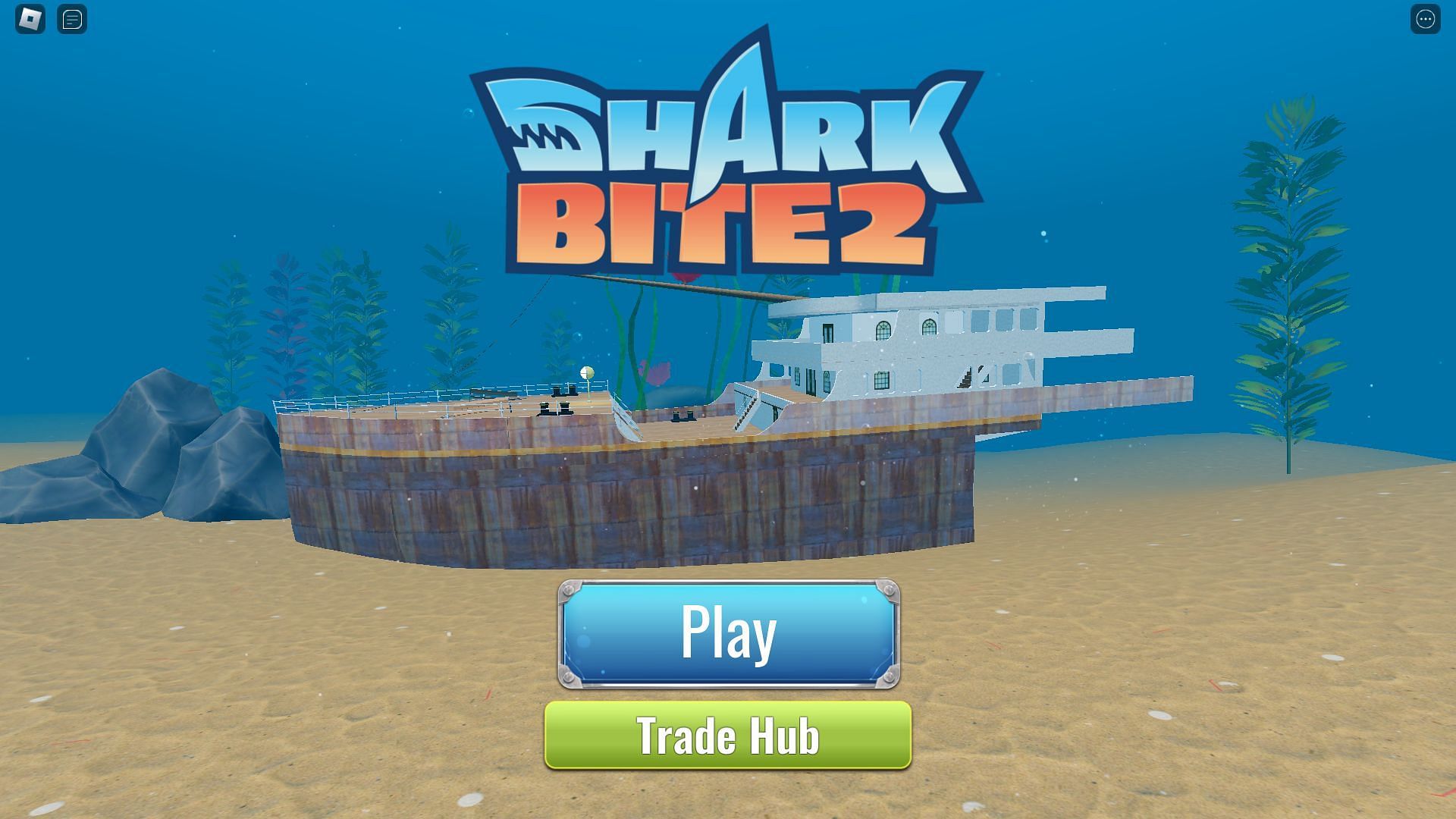 Sharkbite 2 Title Screen (Image via Roblox)