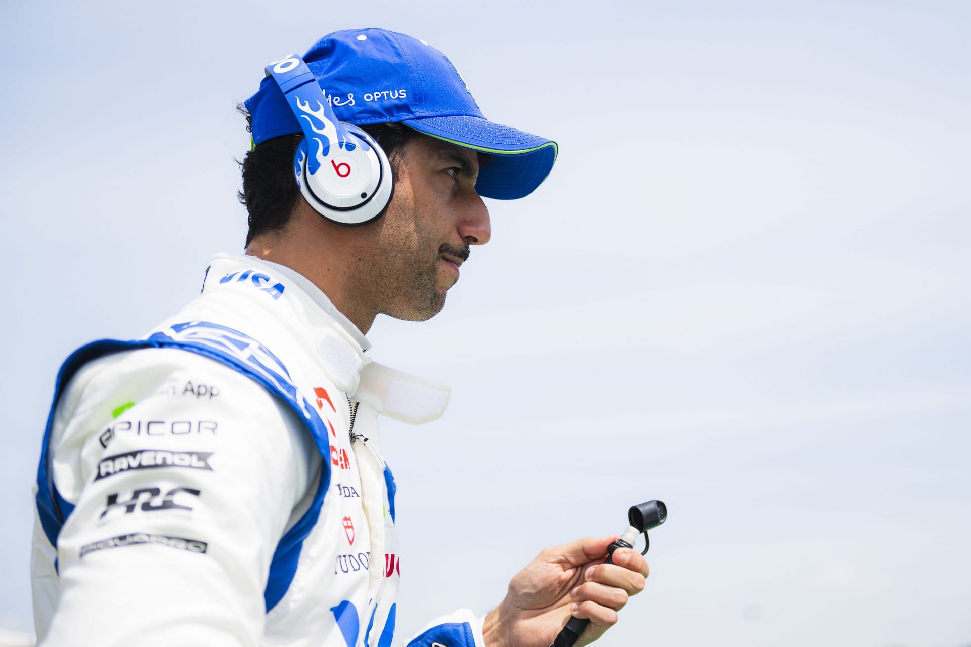 Daniel Ricciardo of Australia and Visa Cash App RB prepares to drive on the grid