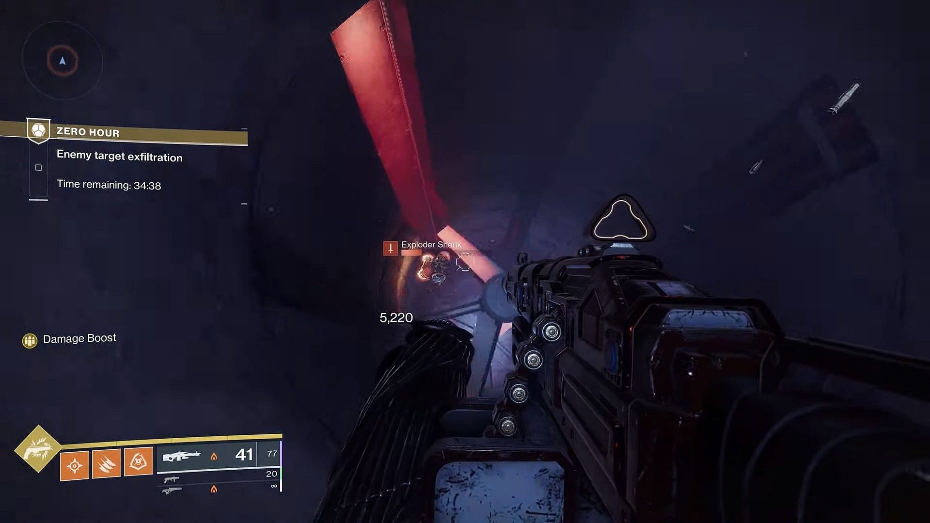 Dent on the wall with red lights (Image via Esoterickk YT)
