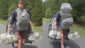 "Ultimate Flex": Fans react to MrBeast trying to sprint with more than $100,000 in cash strapped to his body