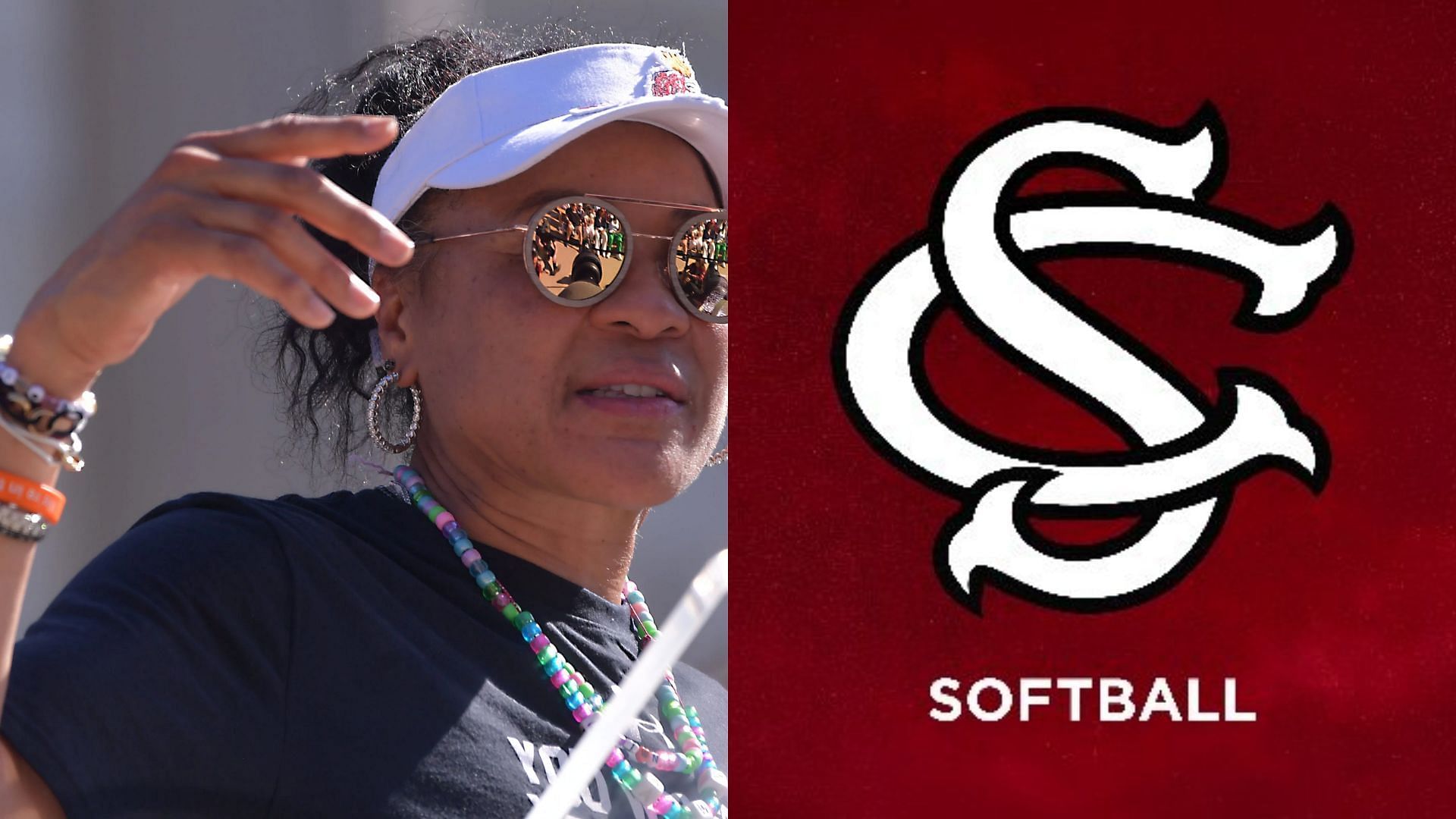 Dawn Staley cheers on the South Carolina Gamecocks Softball Team