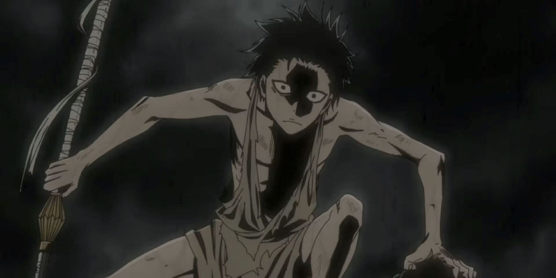 Young Kenpachi, as seen in the TYBW arc anime (Image via Studio Pierrot)