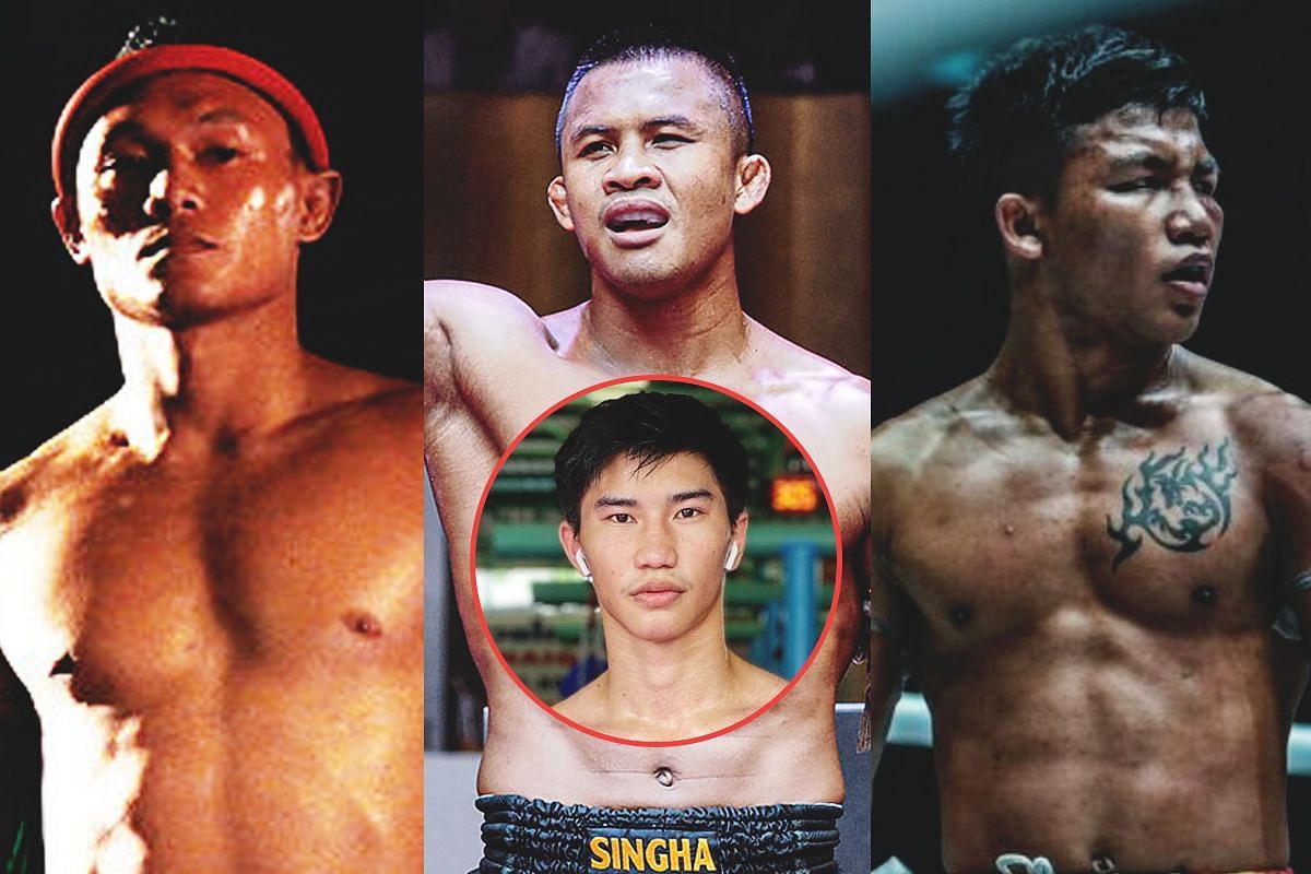 Tawanchai  (inset) wants to reach the legendary status of (from left) Saenchai, Buakaw and Rodtang. -- Photo by ONE Championship