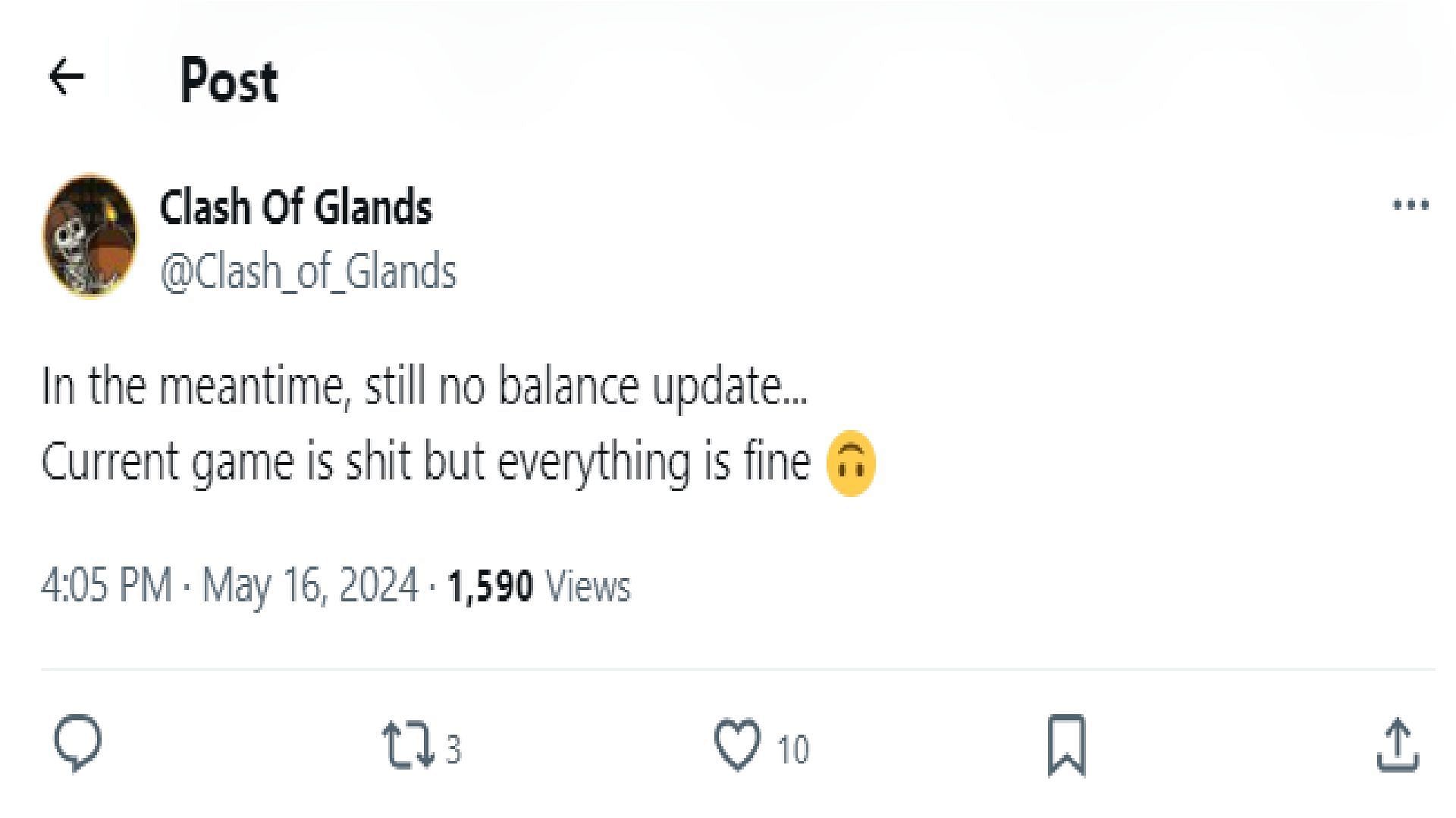 Some users asked for balanced changes (Image via X/@Clash_of_Glands)