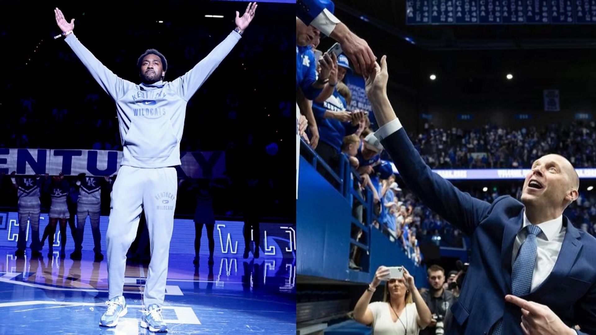 Kentucky coach Mark Pope and ex-Wildcats star John Wall