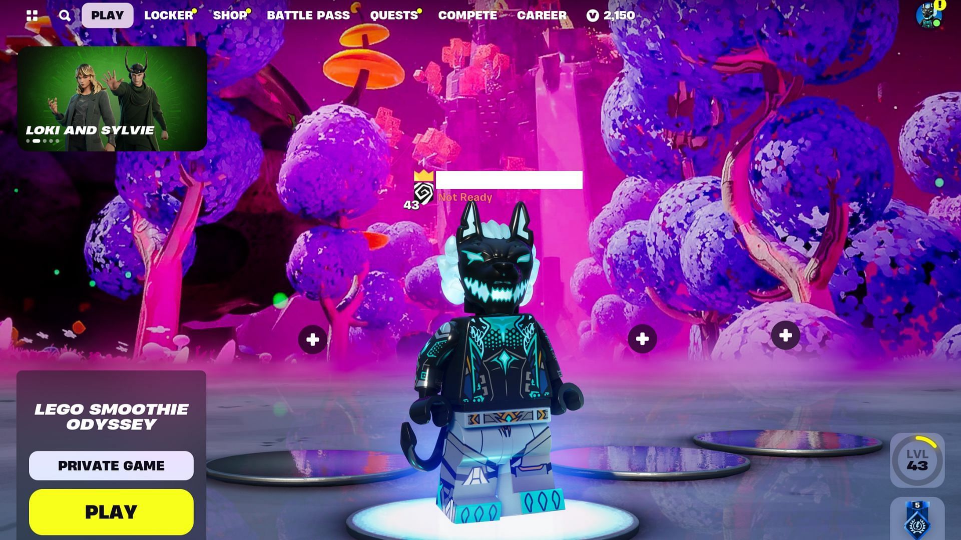 The LEGO Fortnite Smoothie Odyssey map lobby (Image via Epic Games)