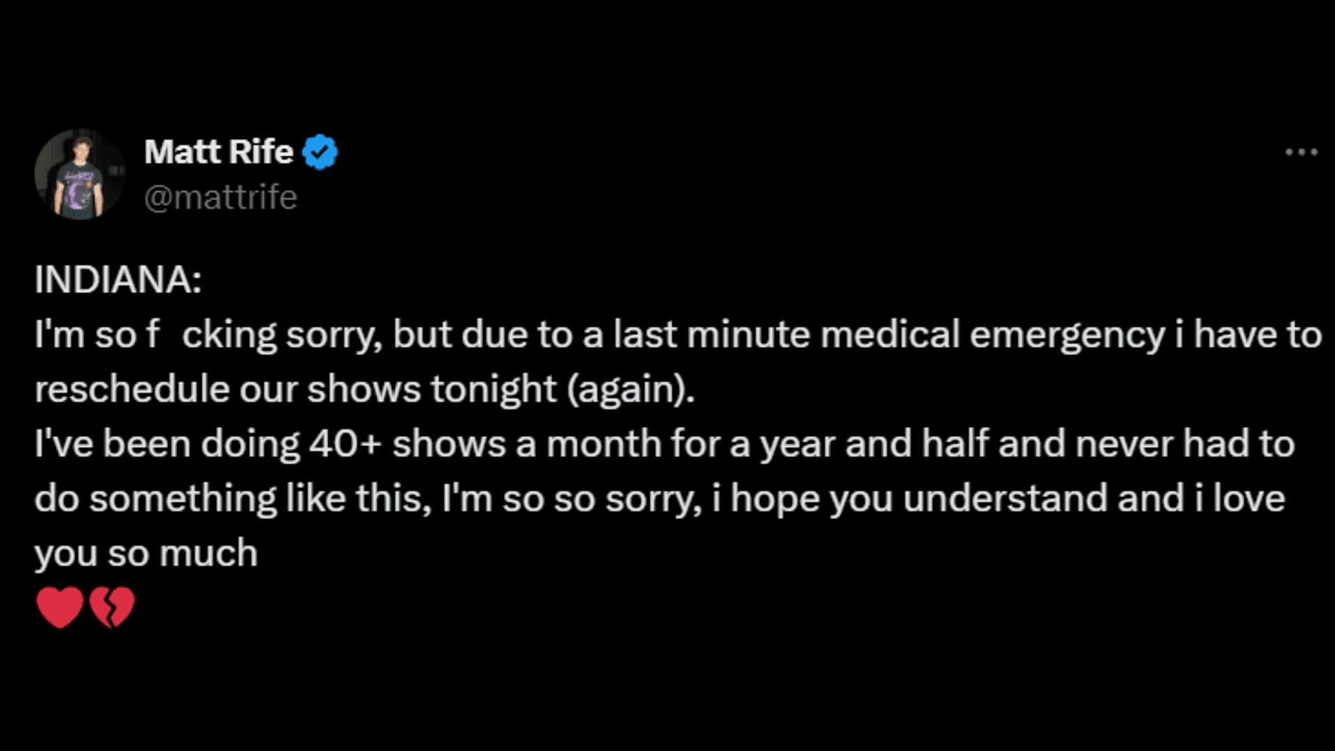 What happened to Matt Rife? Comedian postponed multiple shows, to take two  weeks off post medical emergency