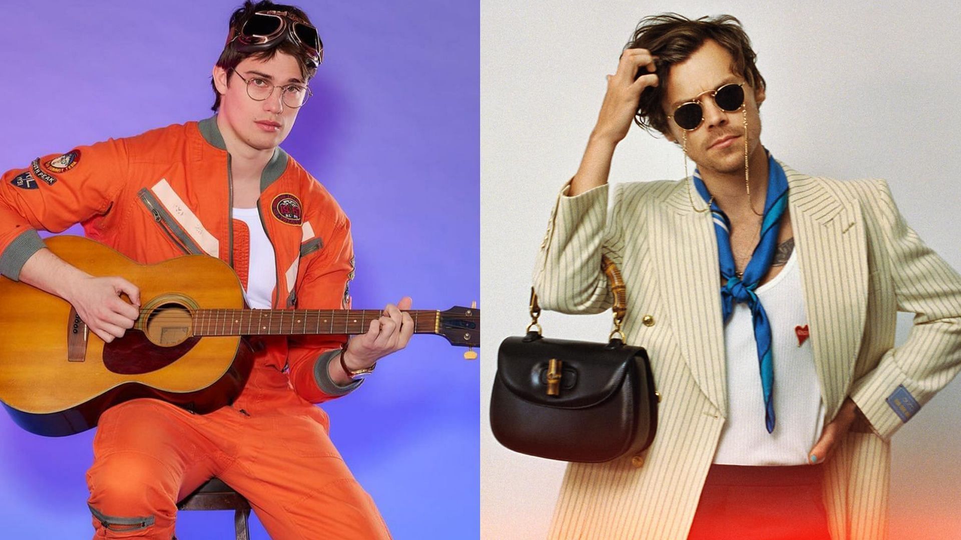 Nicholas Galitzine&#039;s recent character has been inspired from Styles (Image via Instagram / @nicholasgalitzine / Facebook / Harry Styles)