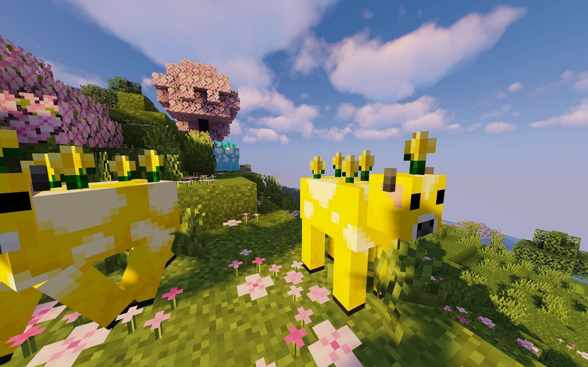 Moobloom+ is a texture pack that converts regular cows into mooblooms (Image via Mojang Studios || PlanetMinecraft)