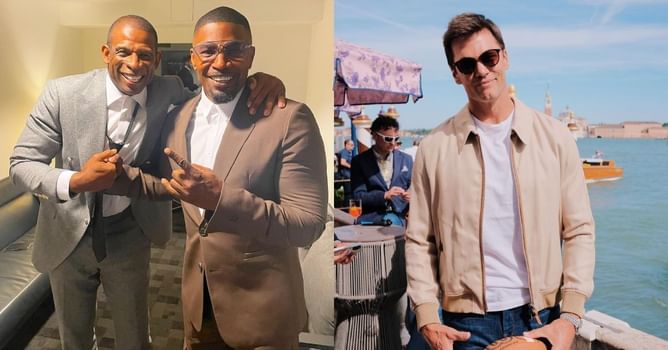 IN PHOTOS: $45M worth Deion Sanders poses with Tom Brady, Jamie Foxx and others during latest meetup