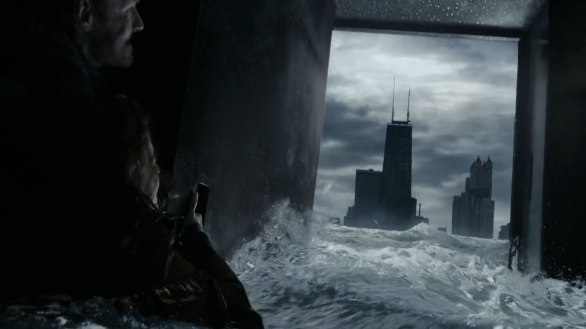 Chicago covered in sea, as seen in episode 5 (Image via Apple TV+)