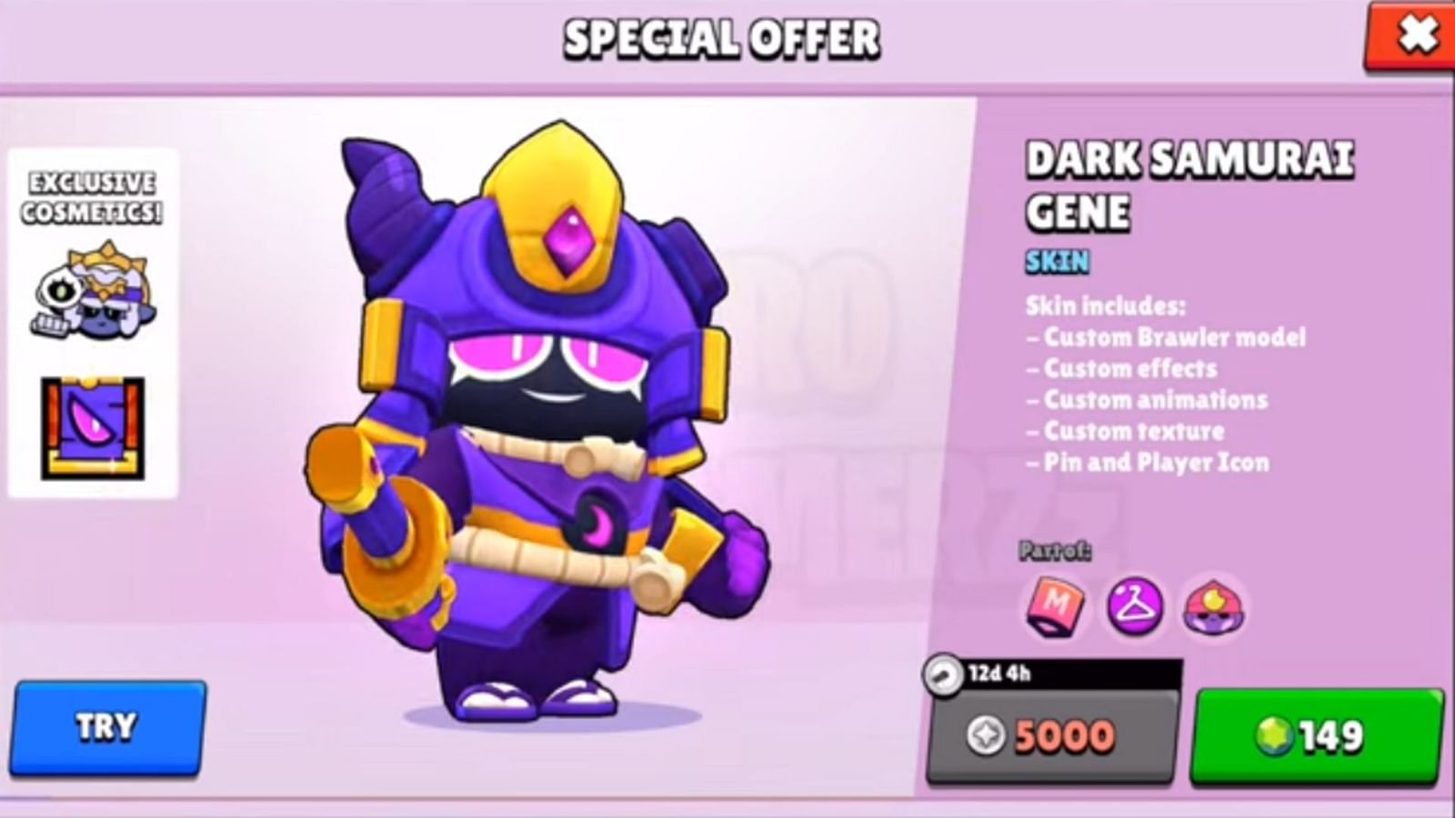 Brawl Stars Dark Samurai Gene skin: Cost, design, and more