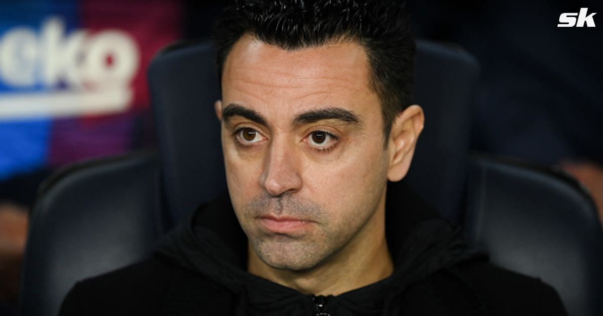 FC Barcelona coach Xavi Hernandez looks on during a match
