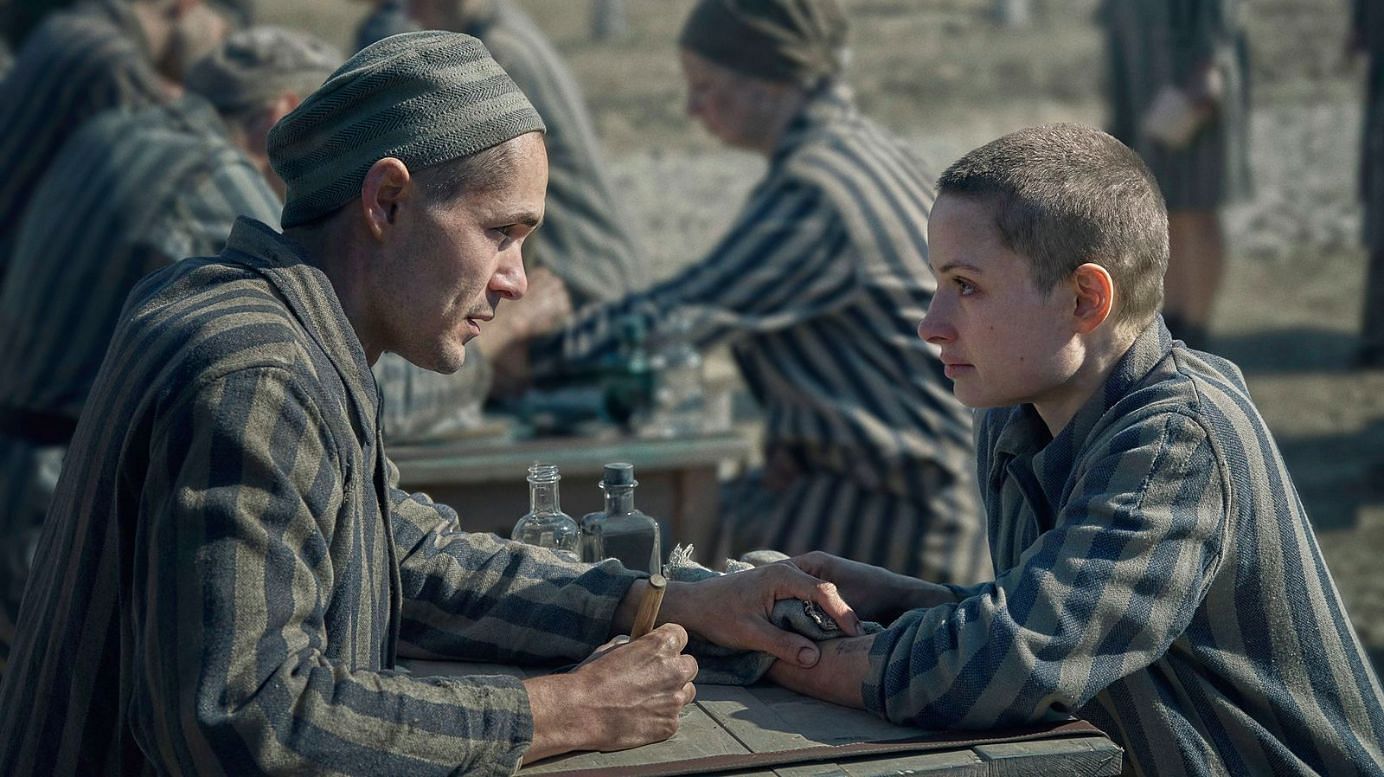 A still from &#039;The Tattooist of Auschwitz&#039; (via Sky Atlantic)