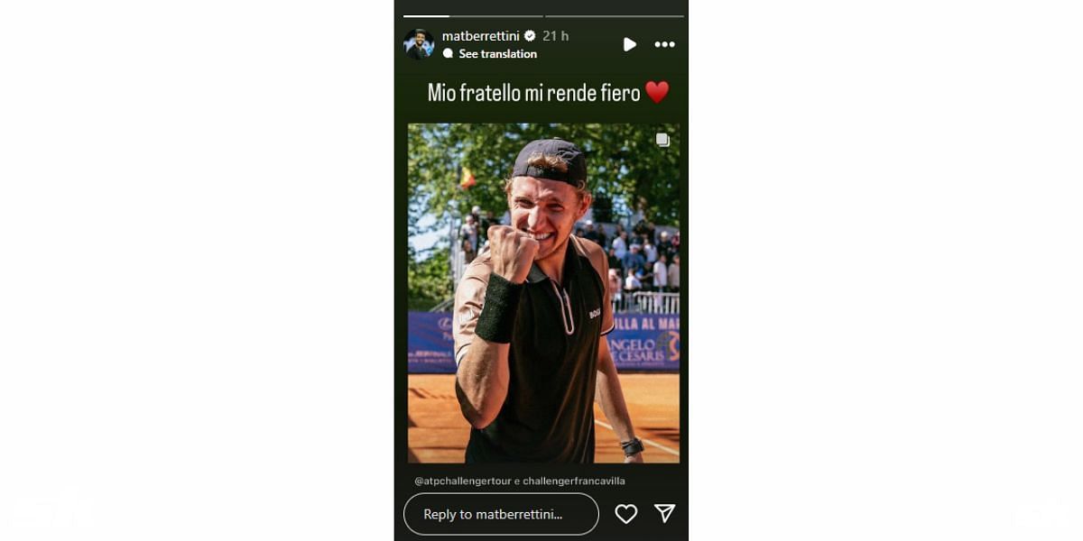 Source- Matteo Berrettini&#039;s Instagram handle