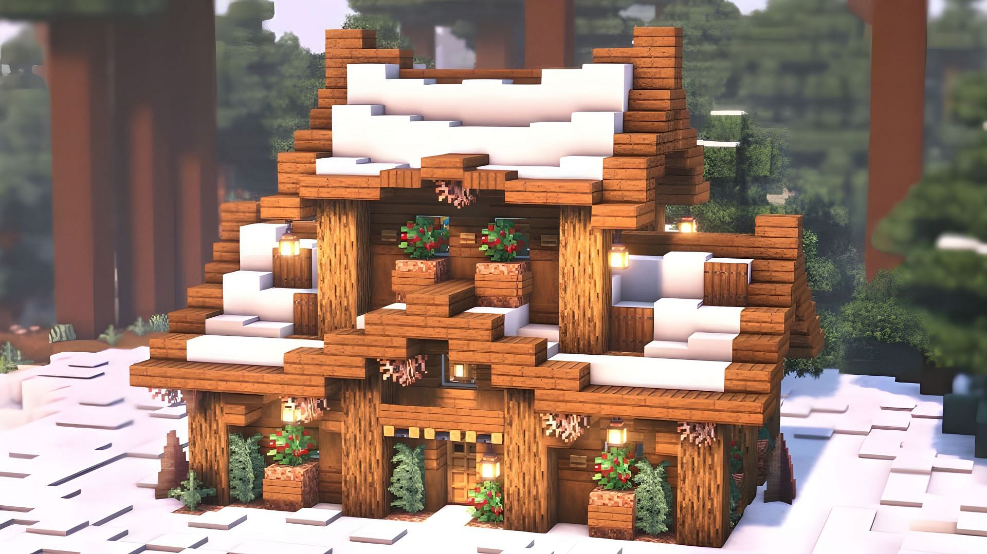 The Easy Winter Log Cabin (Image via YouTube/KoalaBuilds)