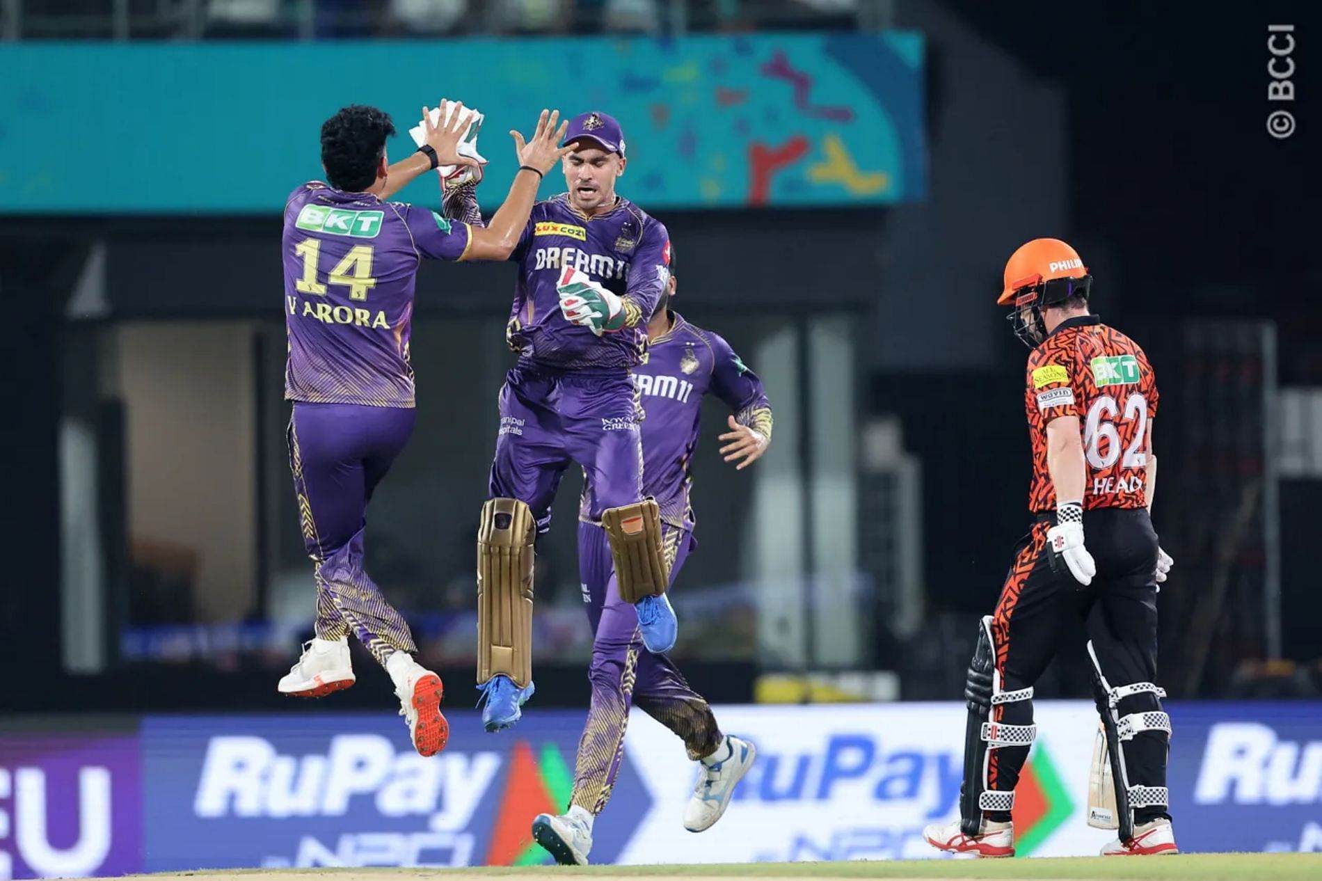 Vaibhav Arora dismissed Travis Head for his third duck in four overs. (Image Credit: BCCI/ iplt20.com)