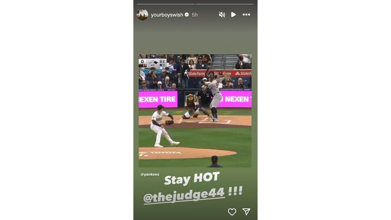 Nick Swisher shouted out Aaron Judge on Instagram