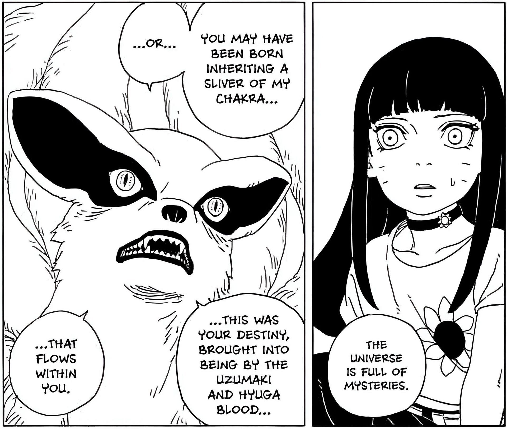 Kurama and Himawari as seen in the manga (Image via Shueisha)