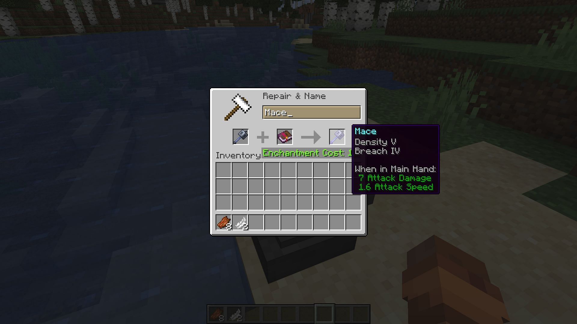 Combining damaging mace enchantments will no longer be possible with 1.21.0.24 (Image via Mojang)