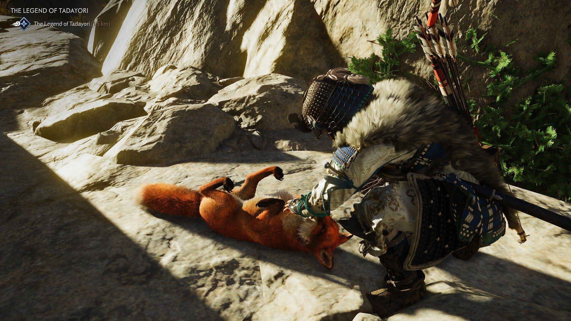 You can pet a Fox in Ghost of Tsushima (Image via Sony Interactive Entertainment)