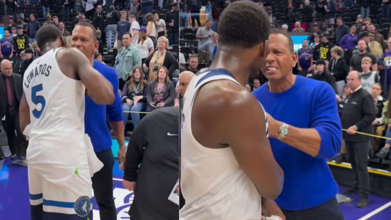 Minnesota Timberwolves minority owner Alex Rodriguez was at courtside for his team