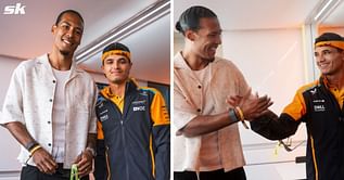 Liverpool skipper Virgil van Dijk links up with McLaren F1 driver Lando Norris ahead of Monaco Grand Prix
